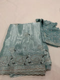 Banarasi Tissue silk saree in sky blue with stitched blouse